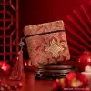 Solid-color silk fabric hand-held gift packaging bags have a smooth texture, are environmentally friendly and reusable Specification image